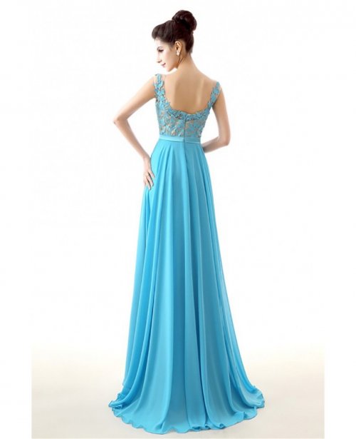 aqua chiffon dress