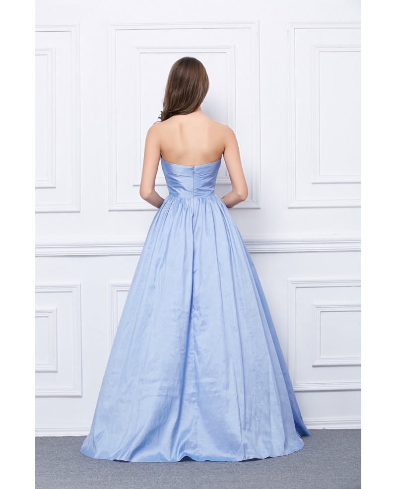 Elegant A-Line Strapless Satin Floor-Length Evening Dress