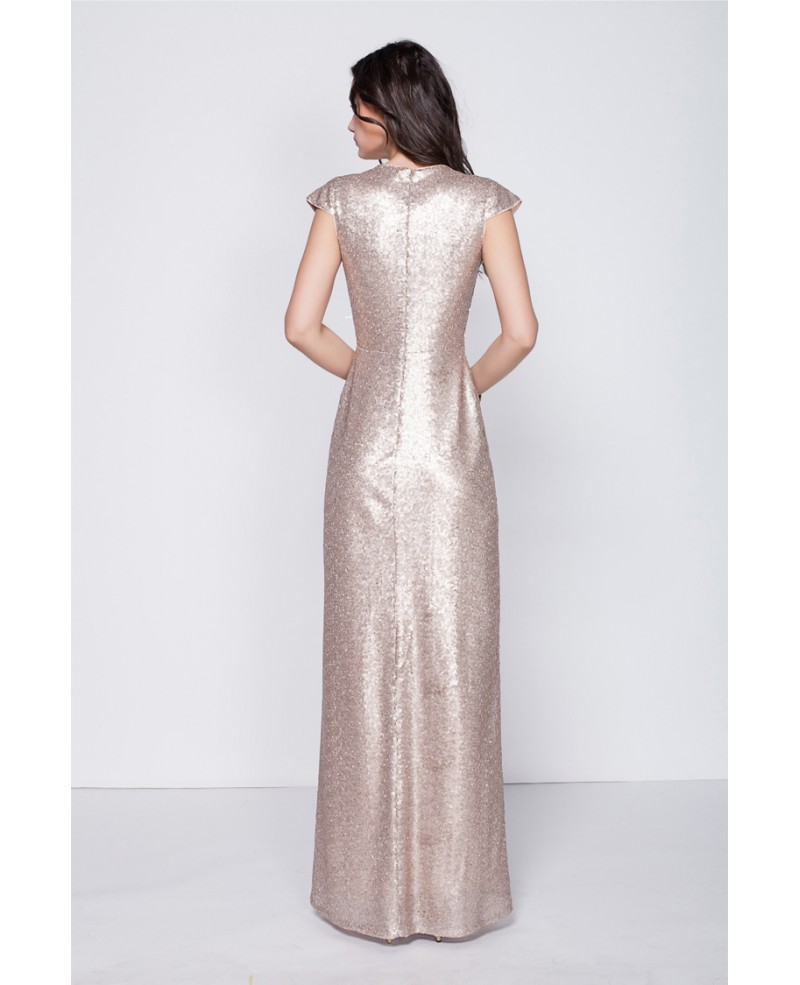 Stylish Sheath V-neck Sequined Long Prom Dress
