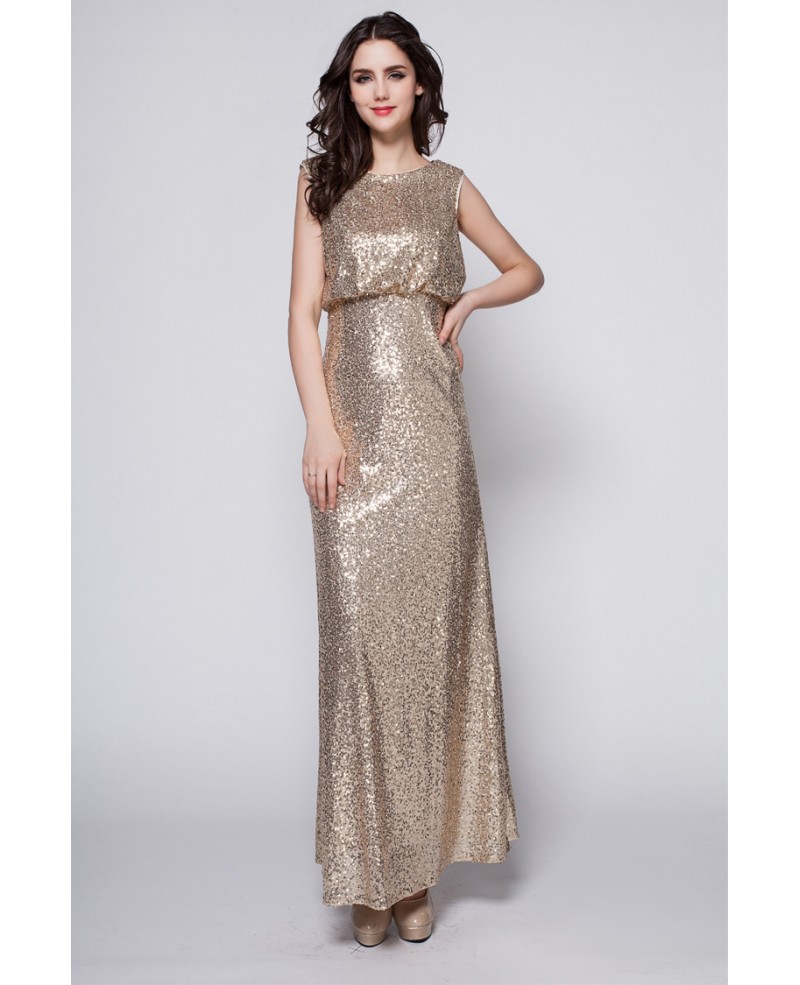 Gorgeous Empire Sequined Long Evening Dress