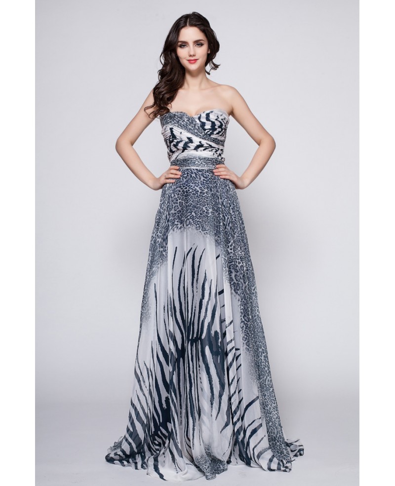 Chic Sweetheart Animal Zebra Leopard Prints Dress for Prom