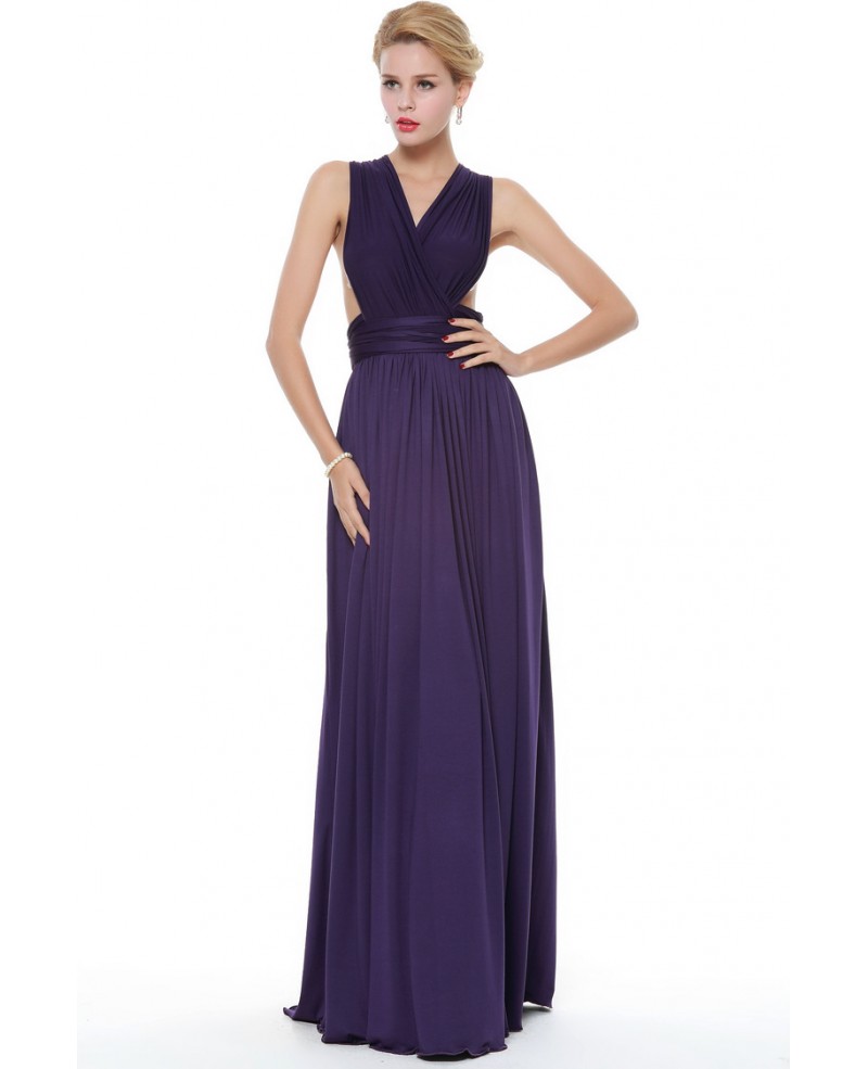 Sexy V-neck Chiffon Long Evening Dress With Cape Sleeves