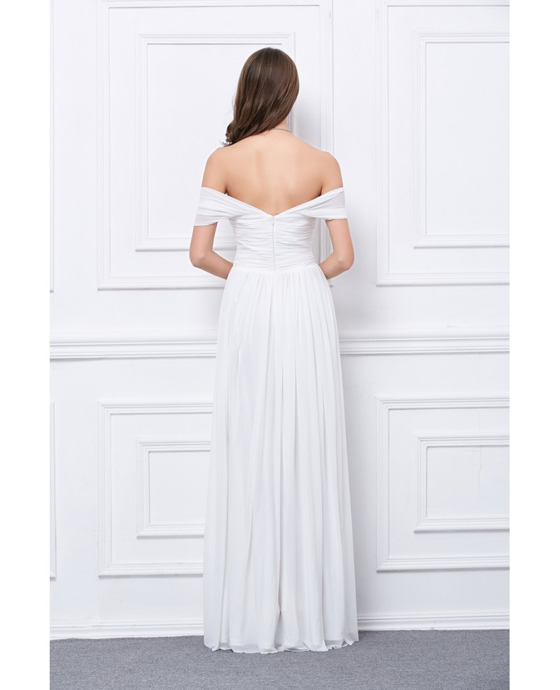 Elegant A-Line Off-the-Shoulder Chiffon Evening Dress With Ruffle