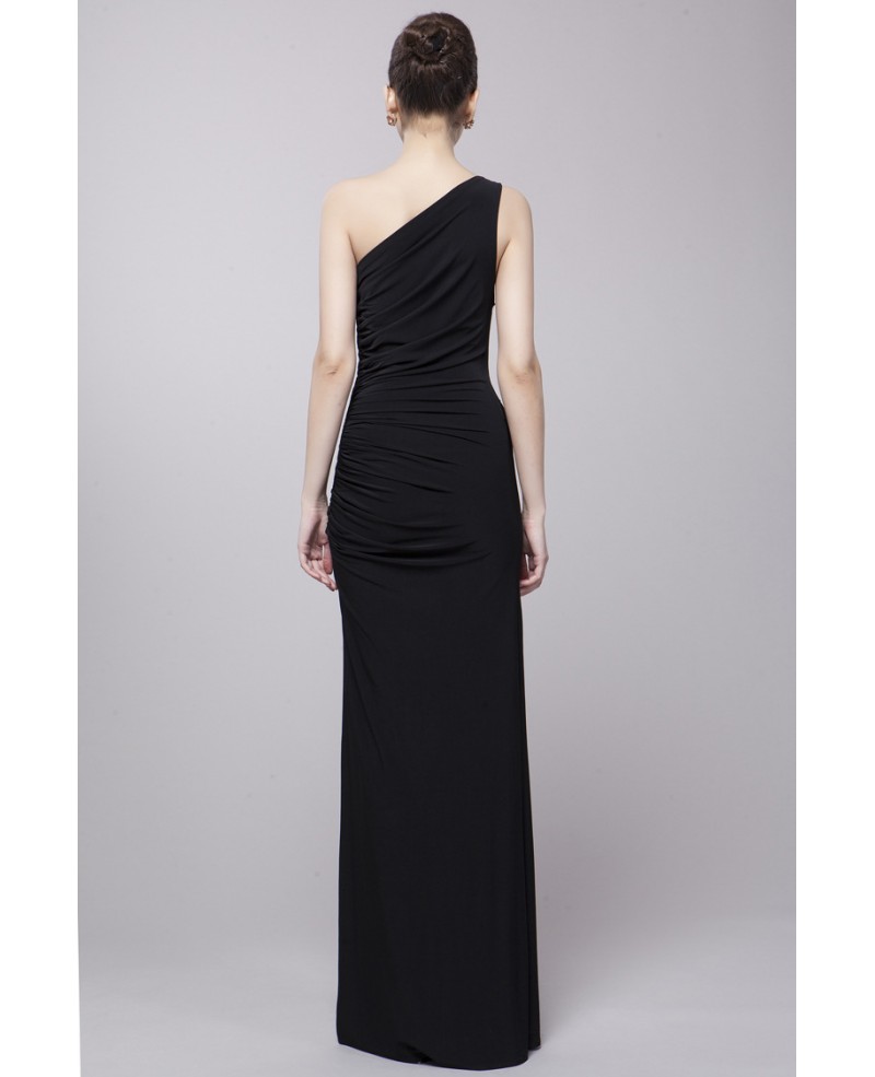 High-Fashion Sheath One-Shoulder Polyeste Dress With Split