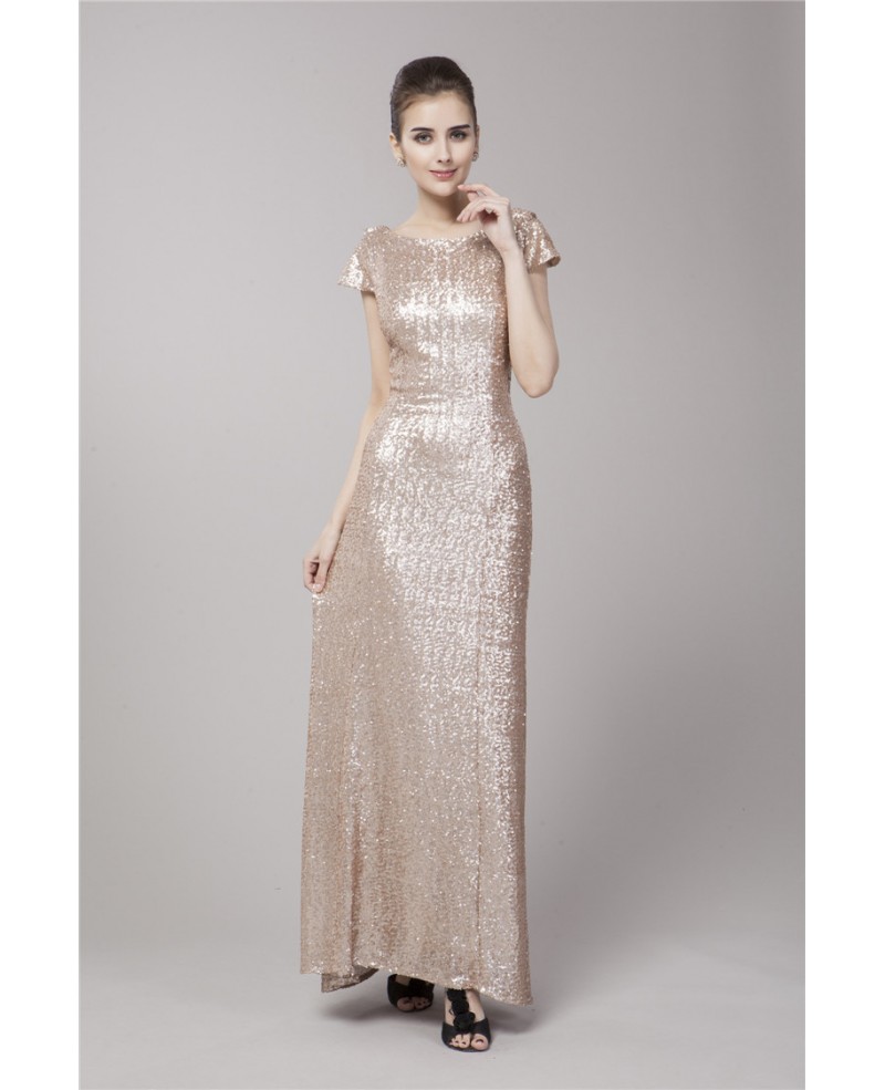 Gorgeous A-Line Sequined Long Evening Dress