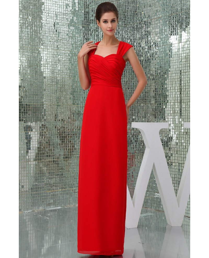 Sheath Sweetheart Floor-length Chiffon Evening Dress