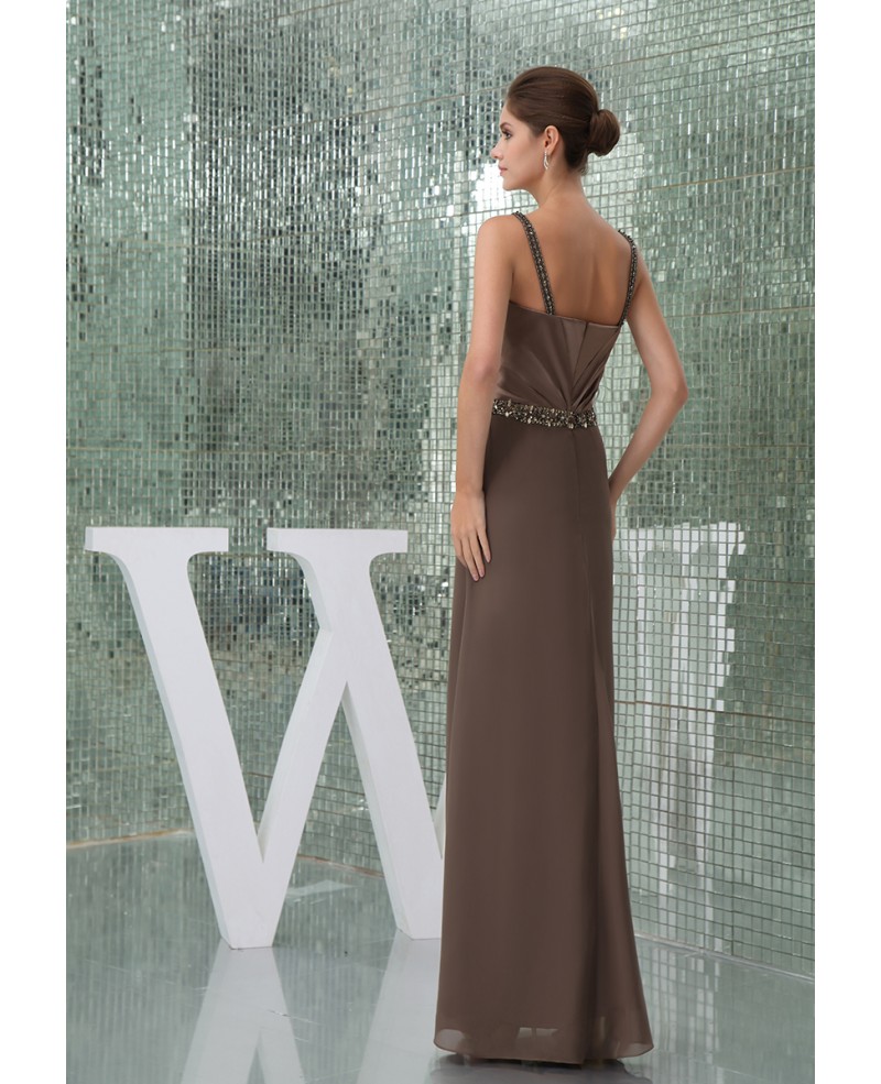 A-line Strapless Ankle-length Satin Chiffon Mother of the Bride Dress