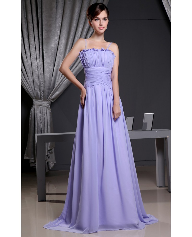 A-line Strapless Floor-length Chiffon Bridesmaid Dress - Click Image to Close