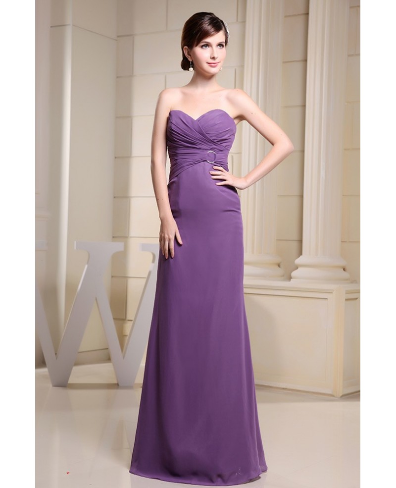 Sheath Sweetheart Floor-length Chiffon Evening Dress