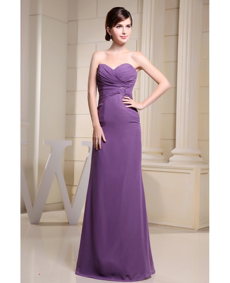 Sheath Sweetheart Floor-length Chiffon Evening Dress