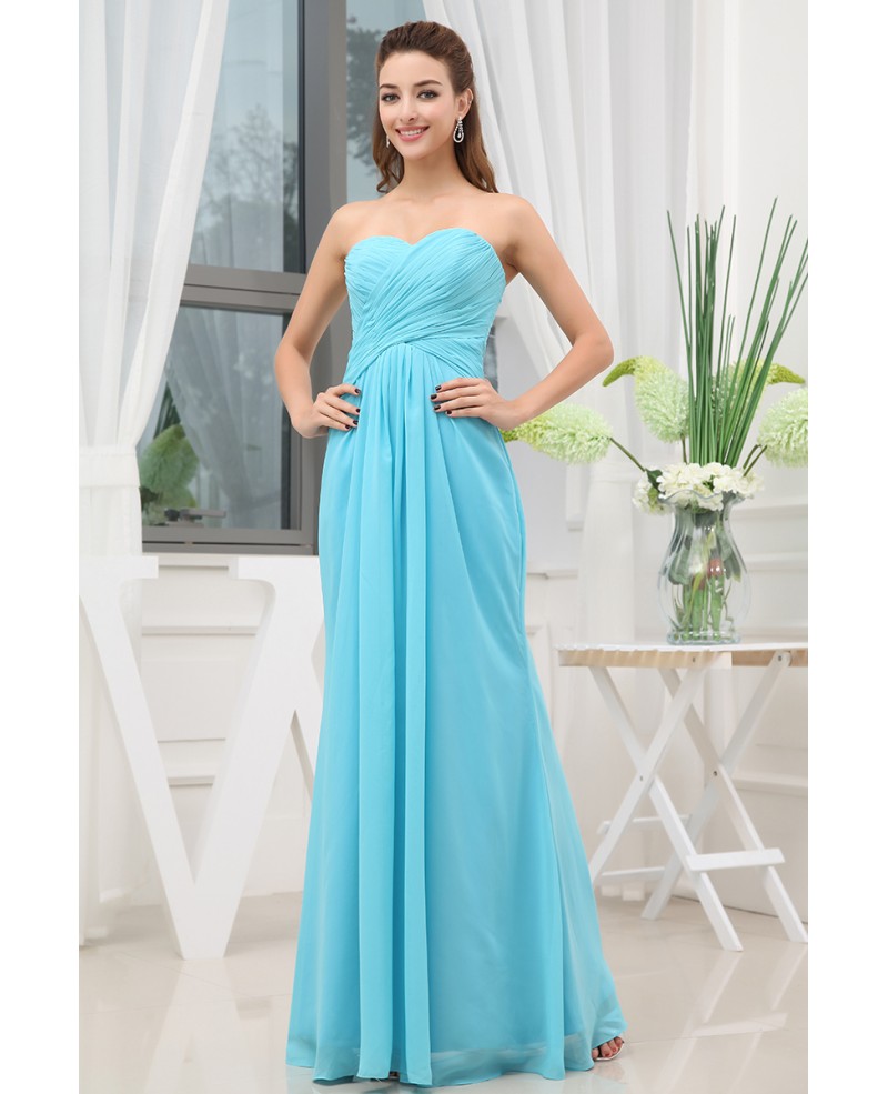 A-line Sweetheart Floor-length Chiffon Bridesmaid Dress - Click Image to Close