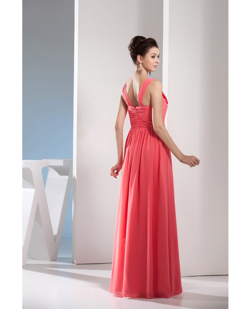 A-line Sweetheart Floor-length Chiffon Bridesmaid Dress