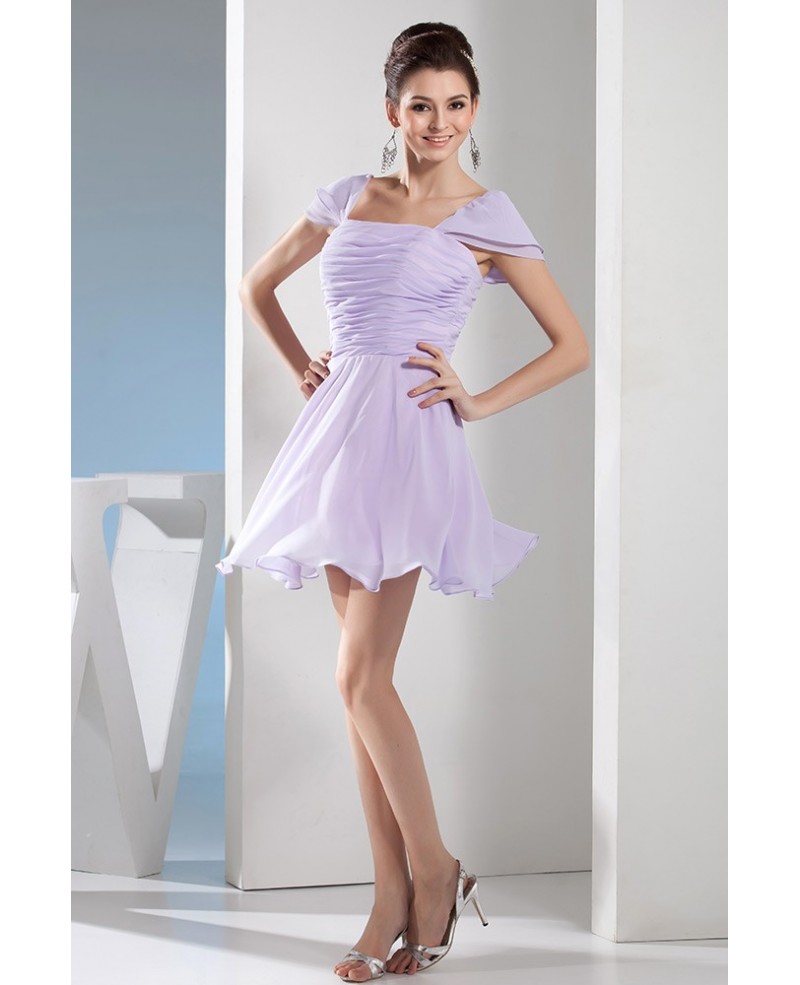 A-line Strapless Short Chiffon Bridesmaid Dress