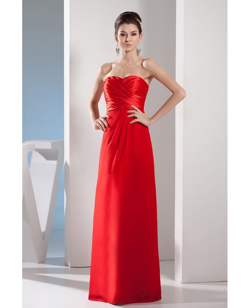 A-line Sweetheart Floor-length Satin Evening Dress