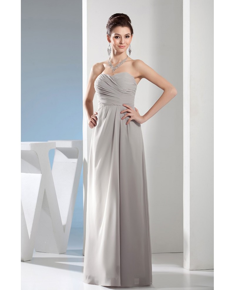 A-line Sweetheart Floor-length Chiffon Bridesmaid Dress