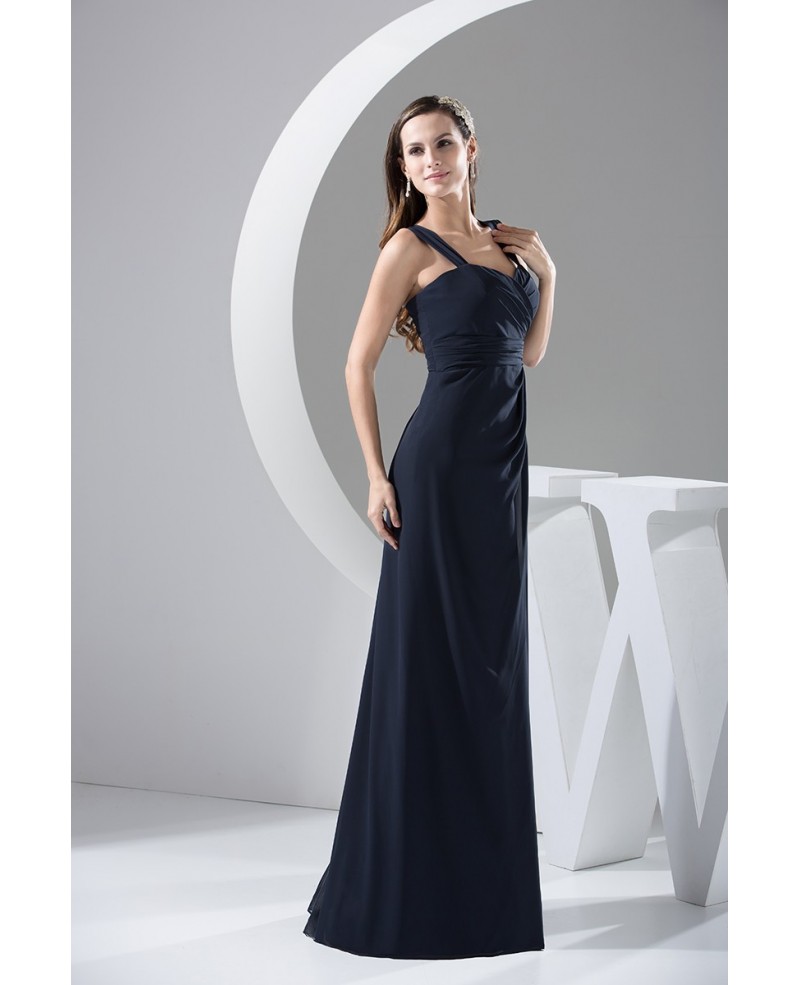 long navy evening gown