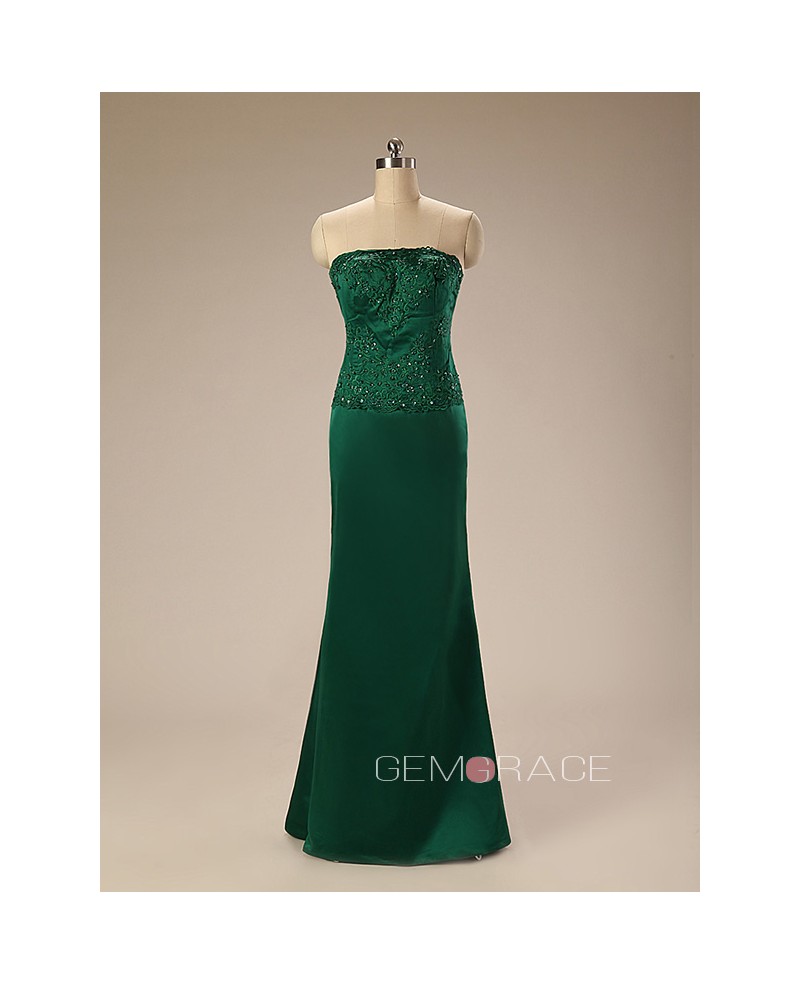 A-Line Strapless Floor-Length Dress With Beading