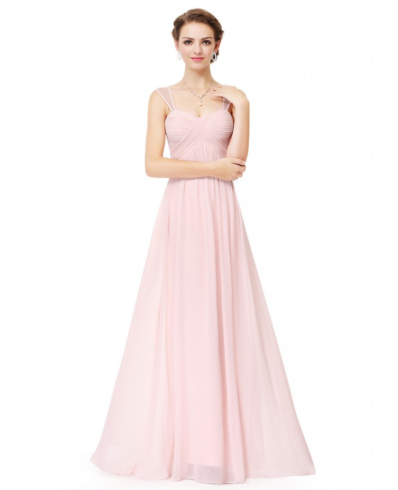 Cheap A-line Sweetheart Chiffon Floor-length Bridesmaid Dress With Ruffles