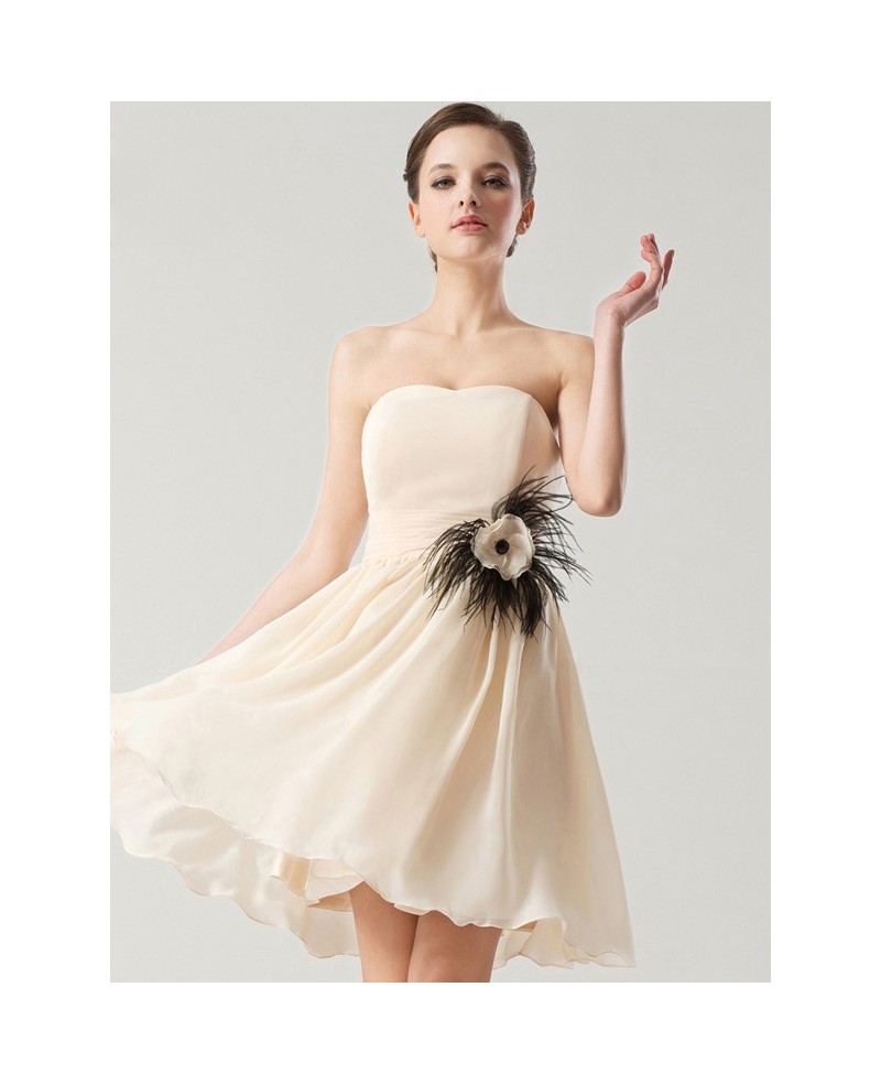 Chiffon Sweetheart Short Bridesmaid Dress with Flower - Click Image to Close