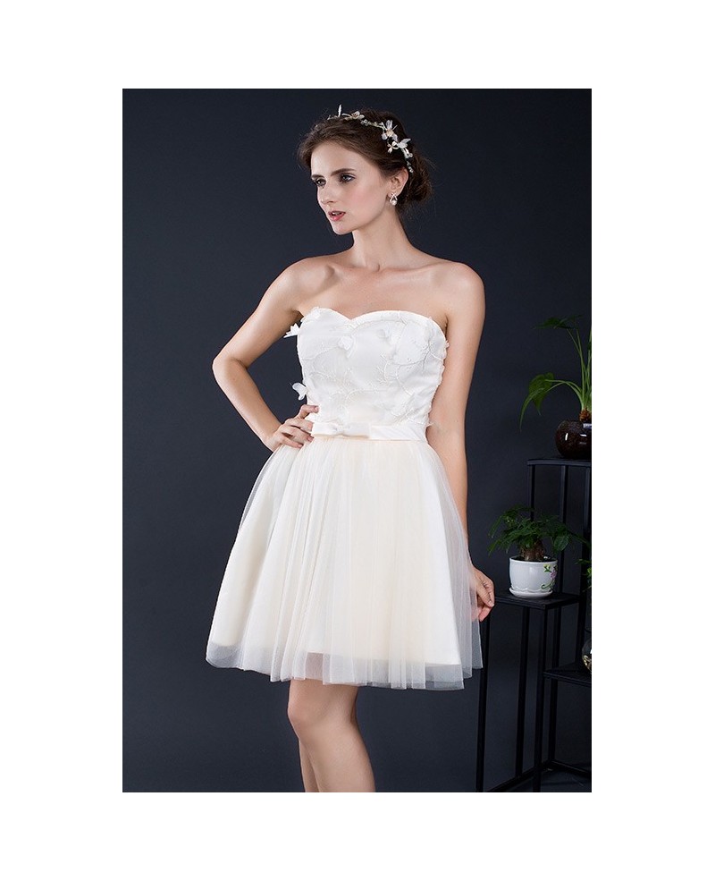 Sweetheart Champagne Short Tulle Dress