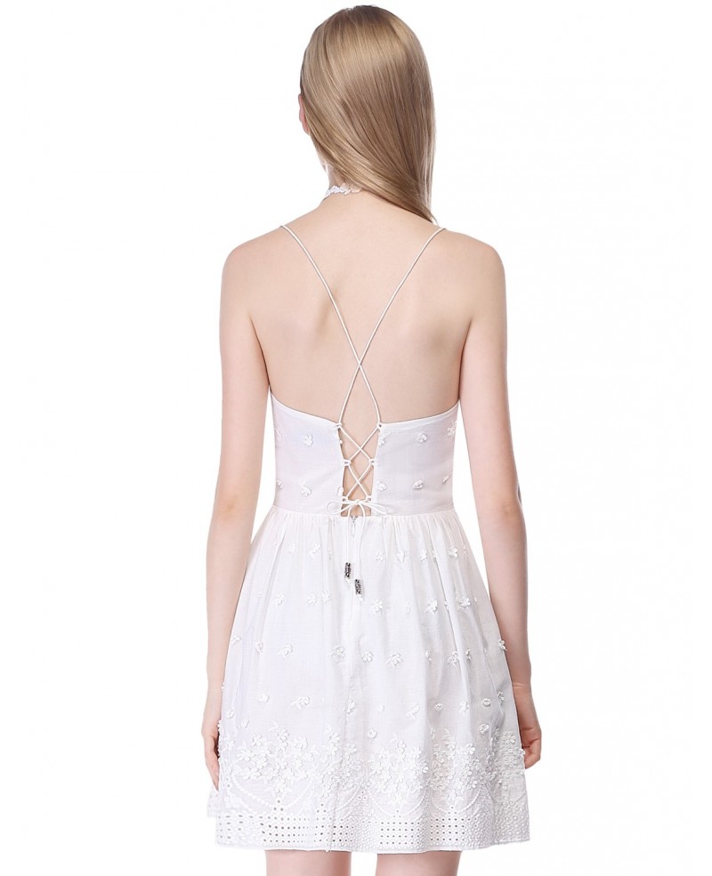 White A-line Sweetheart Short Dress