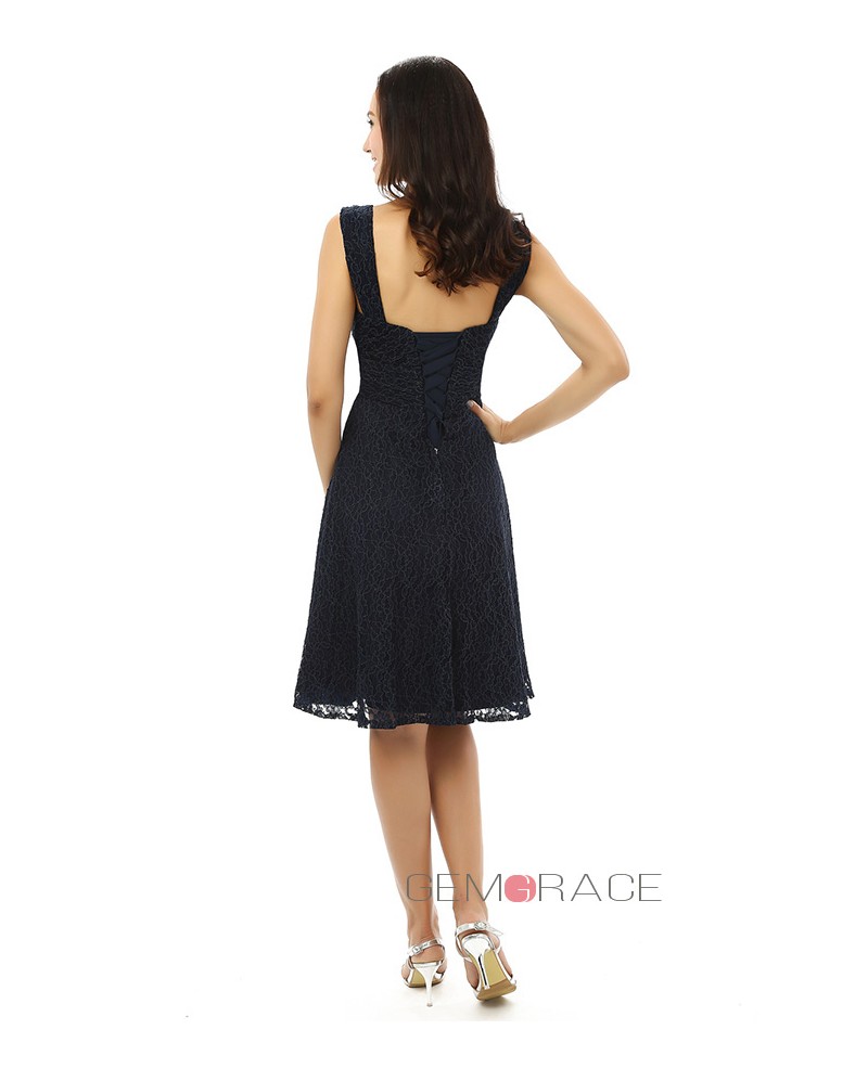 Black A-line Sweetheart Knee-length Prom Dress