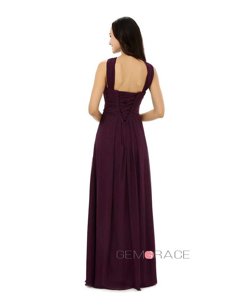 Sheath Halter Sweep-length Bridesmaid Dress