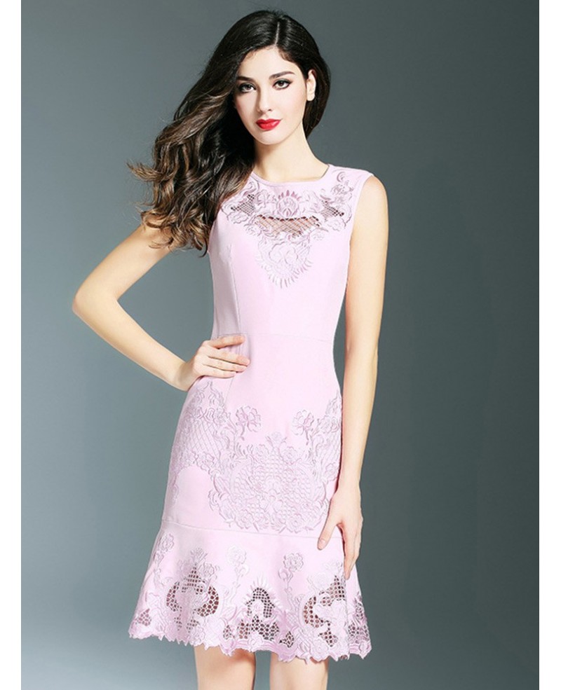 Gorgeous Fit And Flare Pink Party Dress For Wedding Parties