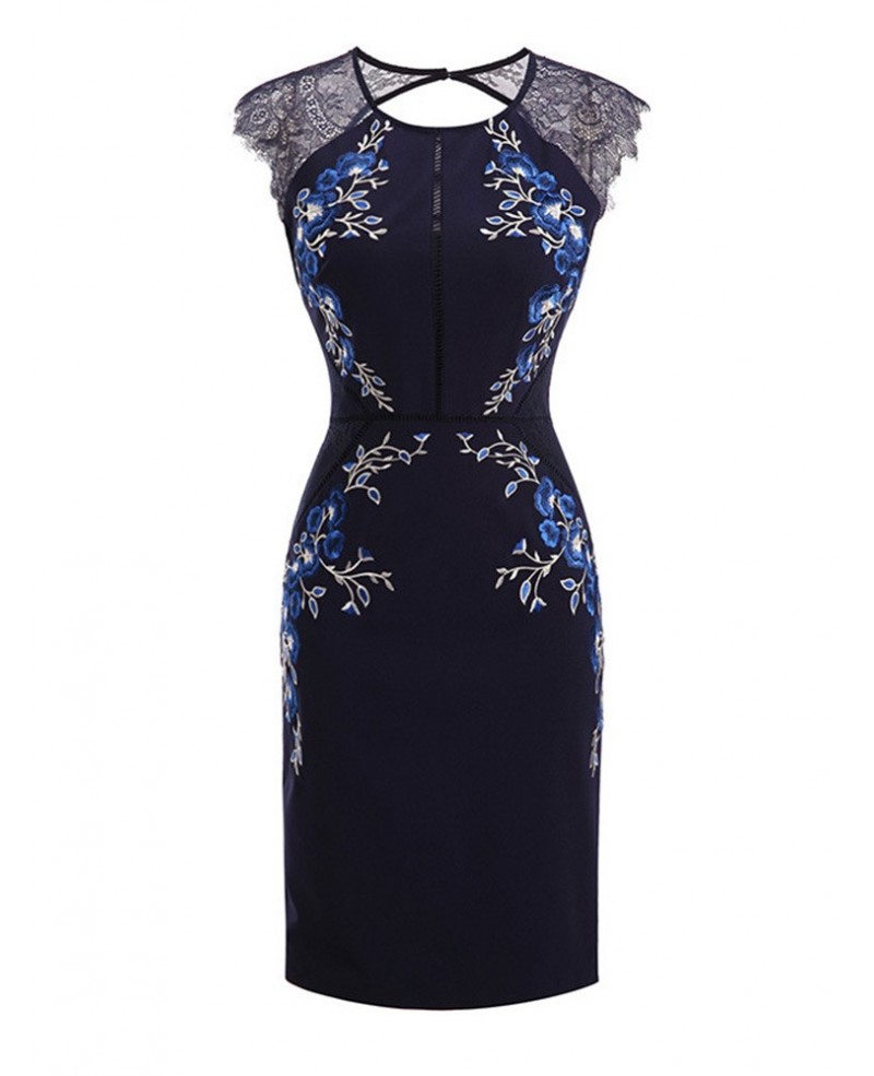 Royal Blue Embroidered Cocktail Dress Wedding Parties|bd26255|Cocktail