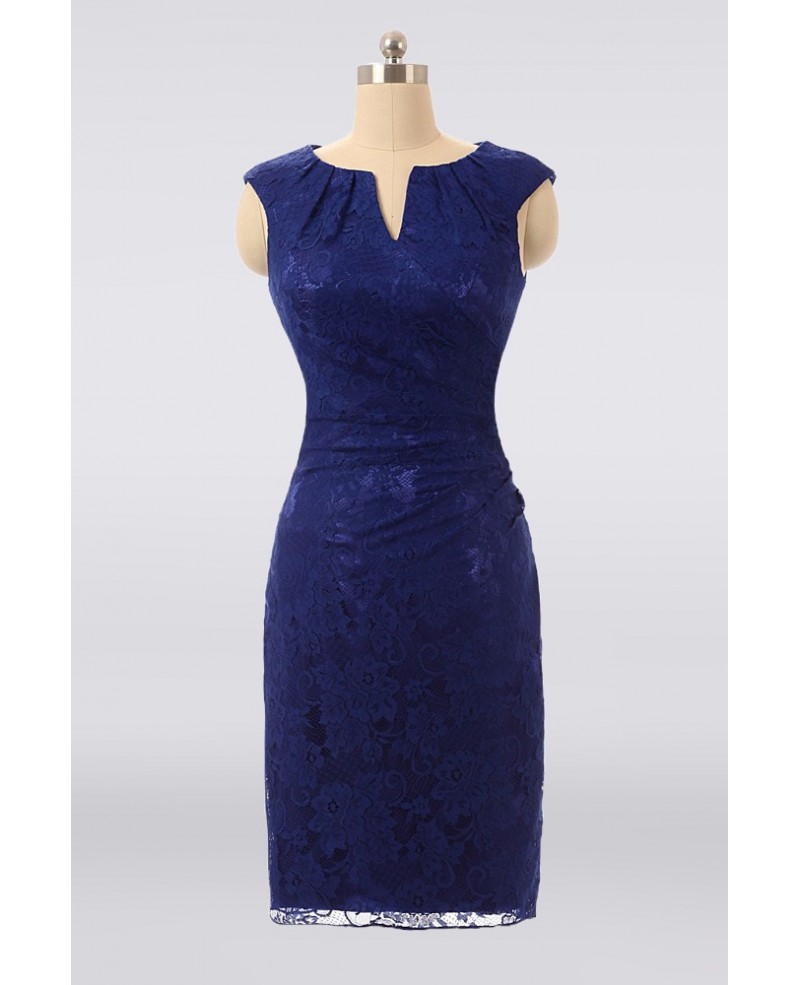 Youthful Blue Lace Sheath Cocktail Mother Of The Bride Dress Custom Color Sizes - Click Image to Close