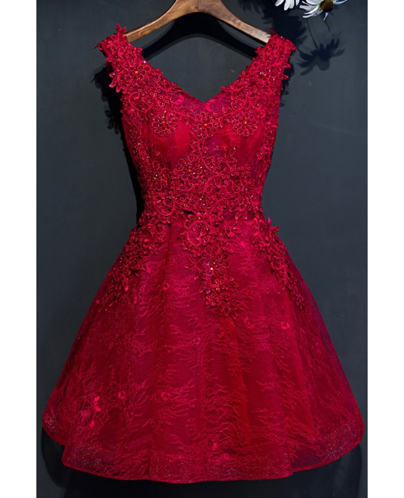 Short A Line Reception Party Dress Sleeveless - Click Image to Close