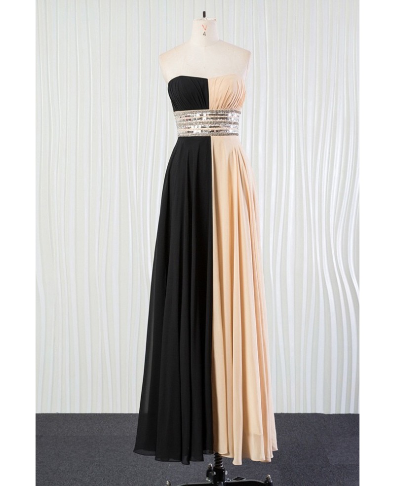 Champagne Black Sequin Bridesmaid Dress Long for 2018 Weddings - Click Image to Close