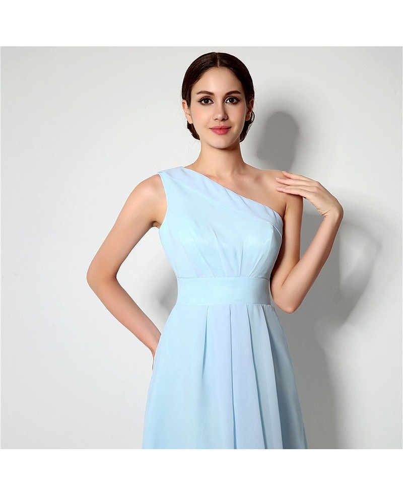 Simple One Shoulder Short Bridesmaid Dress Light Sky Blue|bd28785 ...