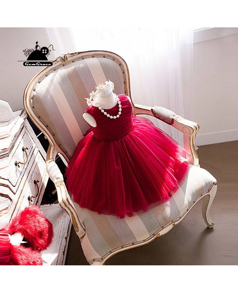 Super Cute Fuchsia Tutu Tulle Flower Girl Dress For Toddler Girls Weddings