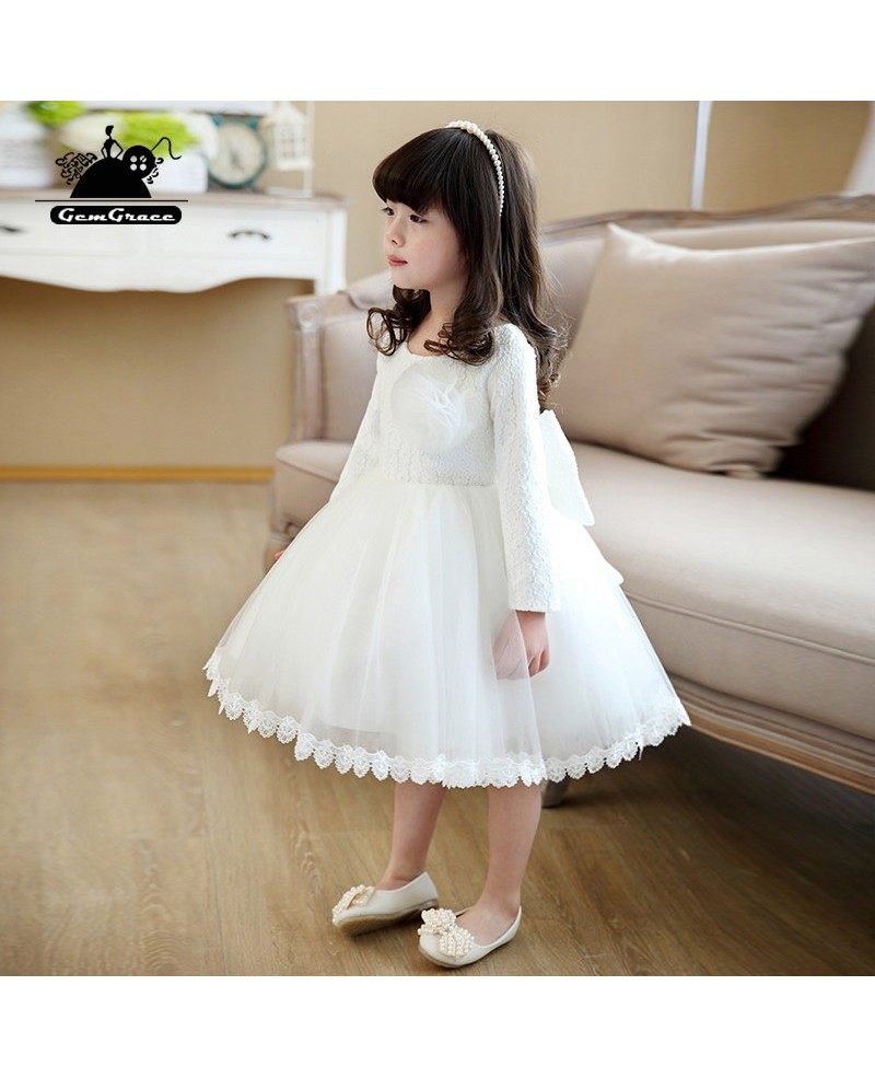 Ivory Tutu Princess Flower Girl Dress Elegant Ballgown Pageant Gown