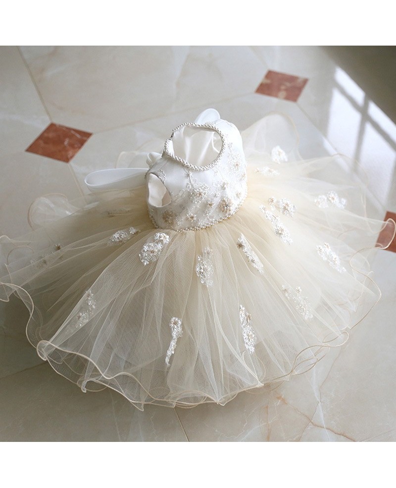 Vintage Puffy Ballet Dance Performance Flower Girl Dress Couture High Quality