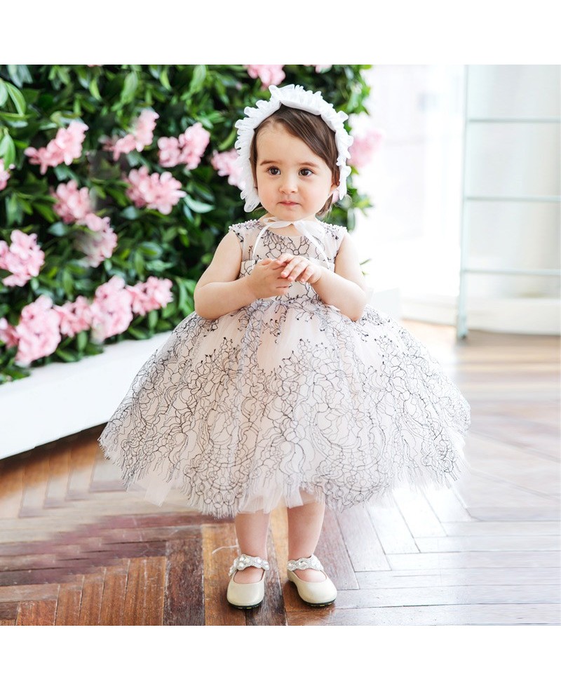 Unique Lace Princess Puffy Flower Girl Dress Modern Couture High Quality