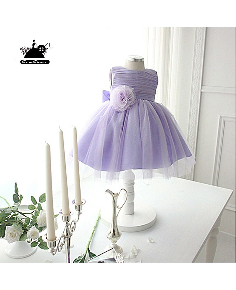 Couture Lavender Princess Tulle Flower Girl Dress Country Weddings - Click Image to Close