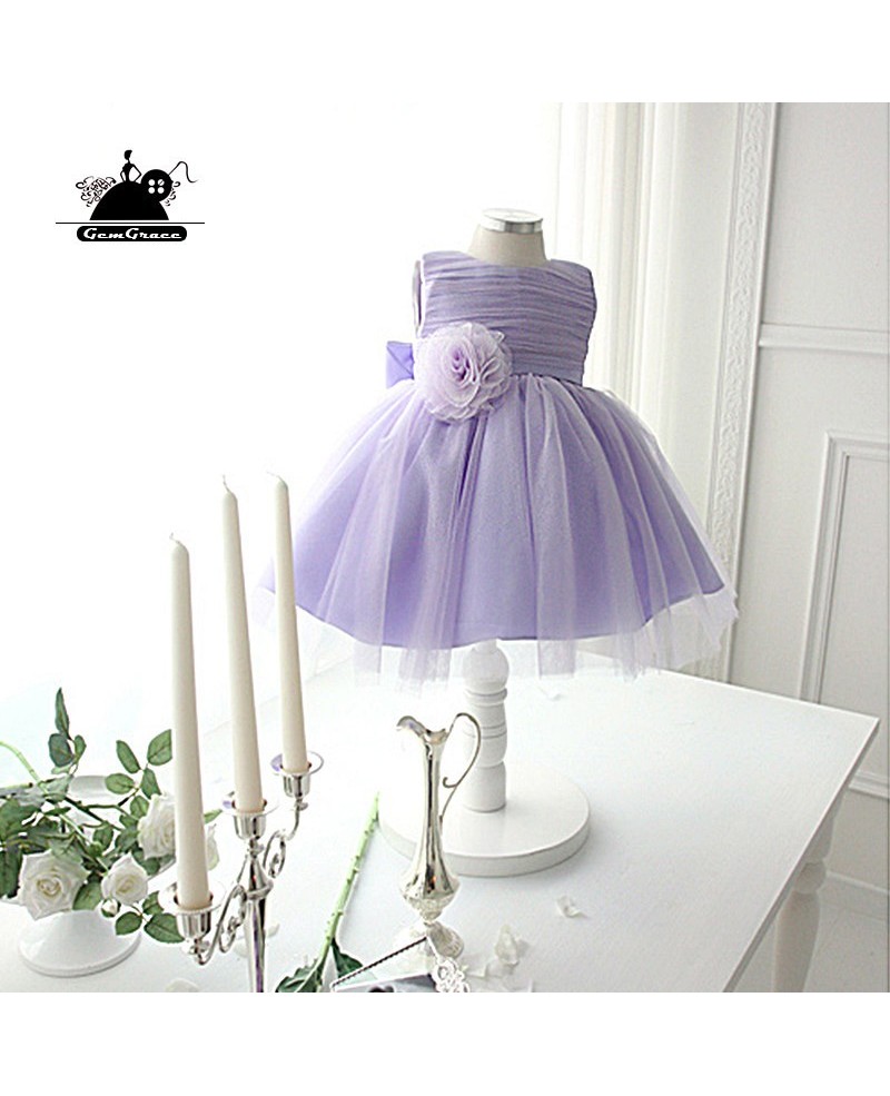 Couture Lavender Princess Tulle Flower Girl Dress Country Weddings