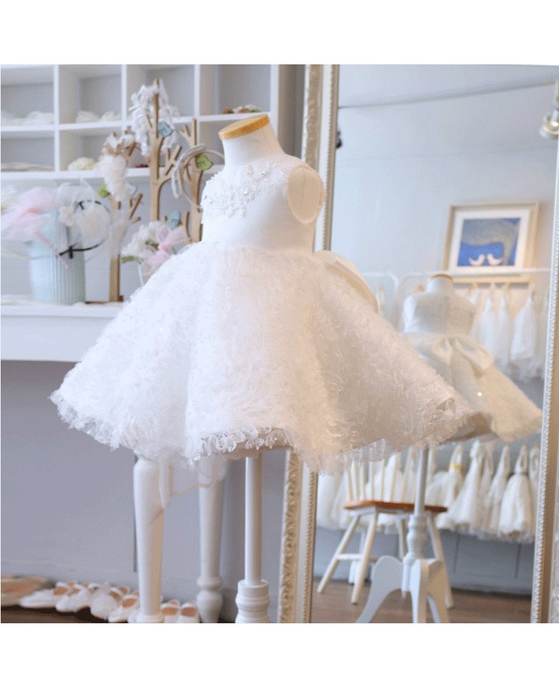 Super Cute Tutu Girls Wedding Dress White Flower Girl Dress For Toddlers