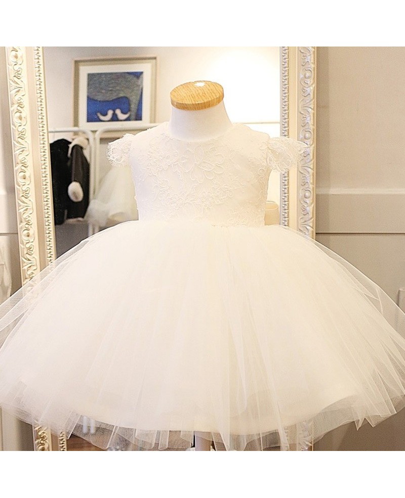 Cute White Puffy Toddler Flower Girl Dress Ballgown Pageant Dress - Click Image to Close