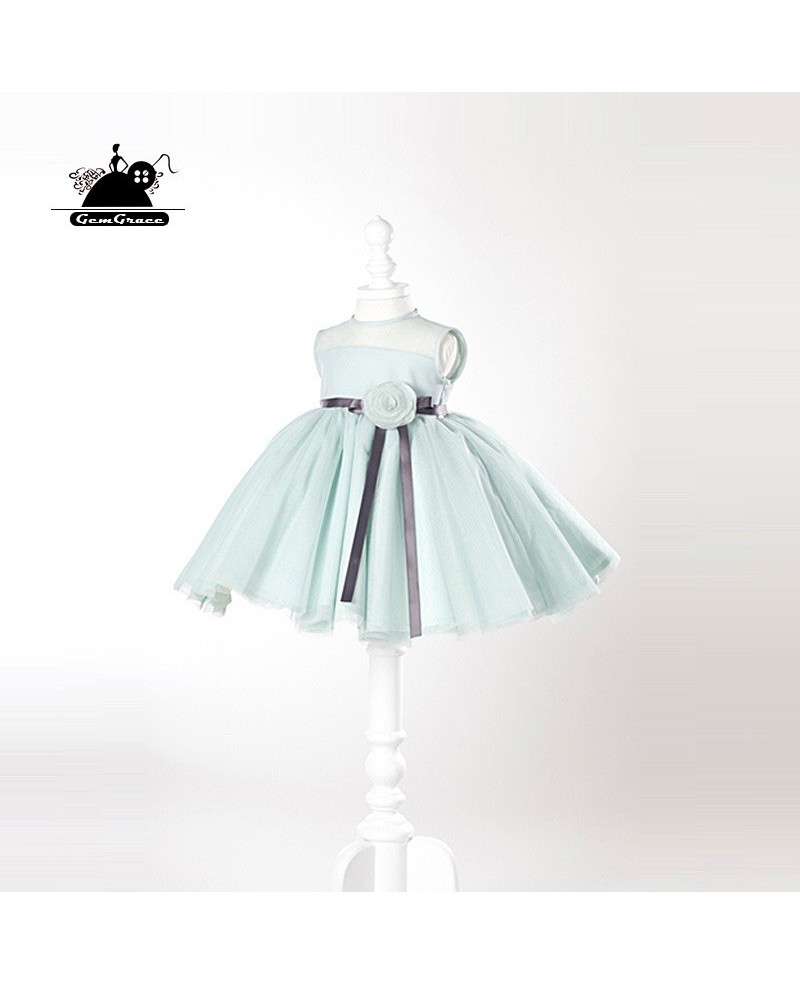High-end Puffy Ballet Flower Girl Dress With Sash For Weddings - Click Image to Close