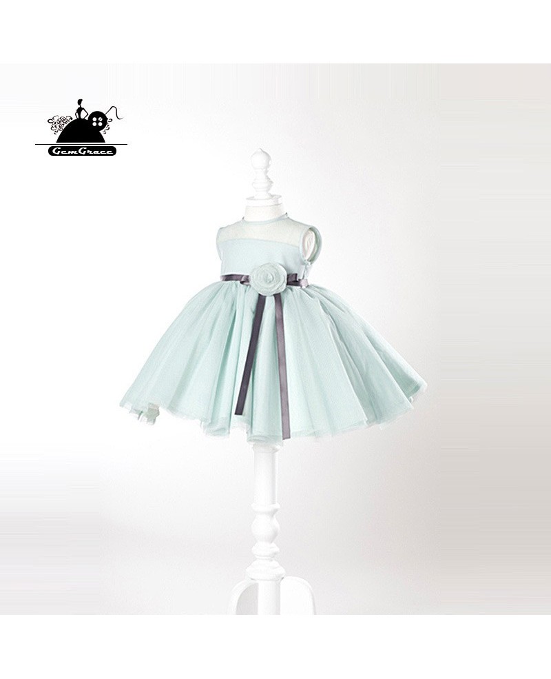 High-end Puffy Ballet Flower Girl Dress With Sash For Weddings