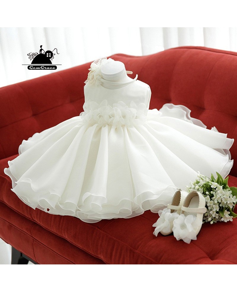 Girls Formal White Ballgown Wedding Dress Flower Girl Pageant Gown