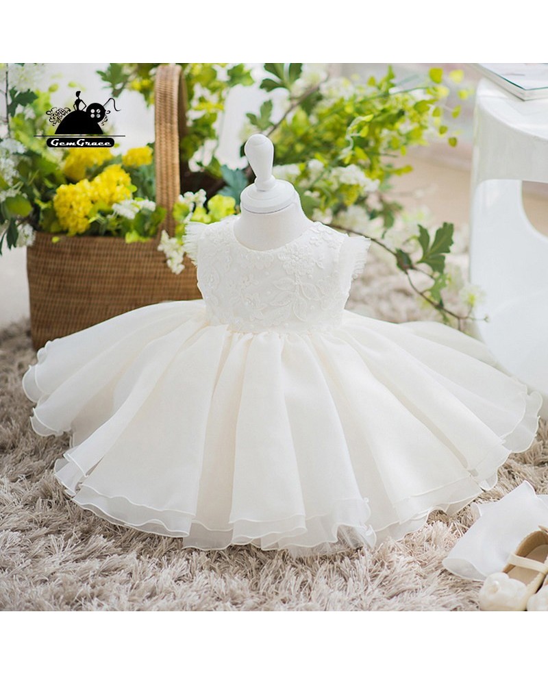 Couture Ivory Flower Girl Dress Wedding Pageant Gown Toddler Kids Party