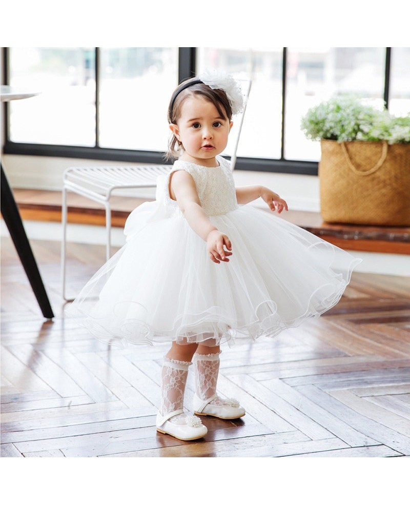 Super Cute White Girls Wedding Dress Toddler Pageant Gown For Formal - Click Image to Close
