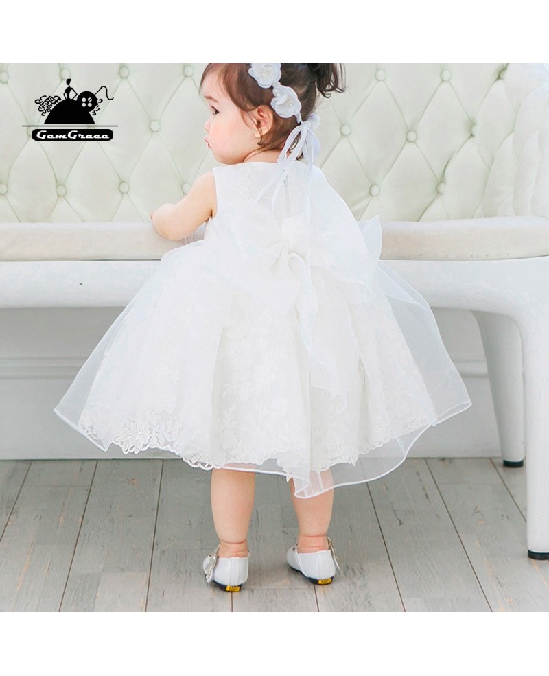 Couture Pure White Princess Flower Girl Dress Tutus Dress - Click Image to Close