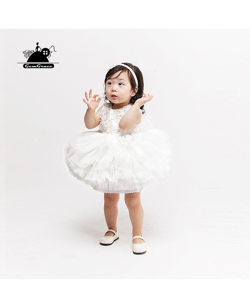 Couture Cute Puffy Tulle Toddler Girls Pageant Dress Flower Girl Wedding Dress