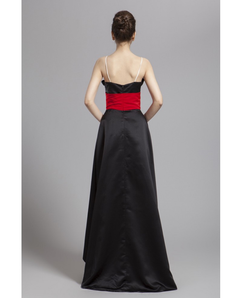 Edgy Asymmetrical Satin Evening Dress - Click Image to Close