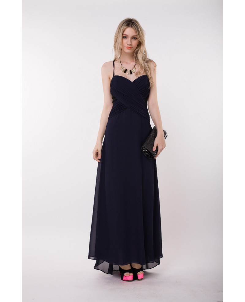 Stylish Sweethear Chiffon Long Dress With Open Back